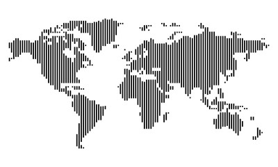 Fototapeta na wymiar Vektor - Weltkarte (Linien, vertikal) / Vector - World map (Lines, vertical)