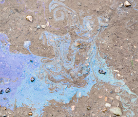 traces of gasoline on water