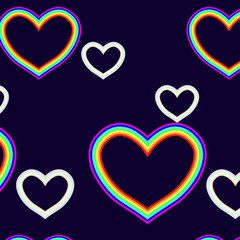 сердца на синем фоне, векторная иллюстрация