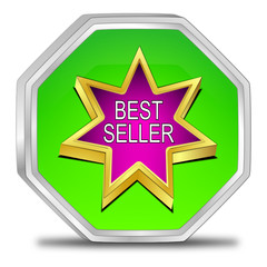 Bestseller button - 3D illustration