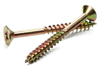 Allzweckschrauben isoliert auf weißem Hintergrund