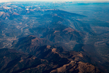 Mountain view from airplane