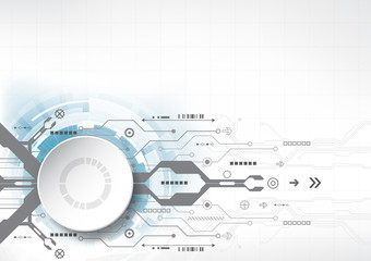 Abstract technological background concept with various technology elements. illustration Vector