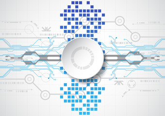 Obraz premium Abstract technological background concept with various technology elements. illustration Vector