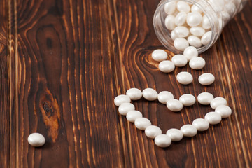 Sweetheart. Heart Shape Made Of Pearl Sweets