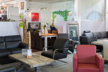 Showroom of modern luxury furniture store