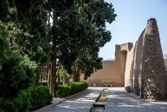 The walls of Historical Fin Garden in Kashan city, Iran