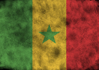 Grunge Senegal flag.