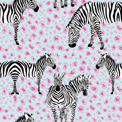 Fototapeta na wymiar zebra mirror style leopard background seamless pattern