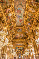 Fototapeta na wymiar Nice ceiling inside Paris Opera
