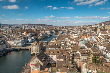 Fototapeta na wymiar Panormic view of Zurich City