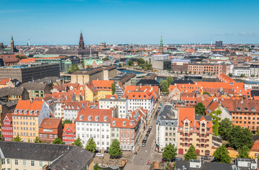 Naklejka na ściany i meble Panoramic view of Copenhagen in Denmark