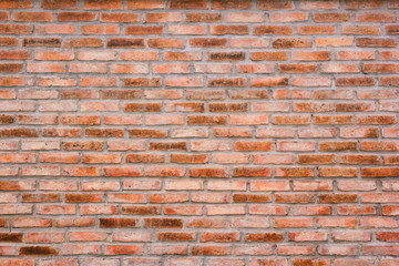 Old red brick texture details background. House, shop, cafe and office design backdrop. 