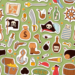 Pirate pattern background vector.