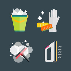 House cleaning tools vector