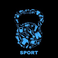 Sports equipment inside kettlebell