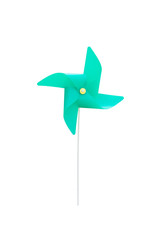 green propeller blower on white background.