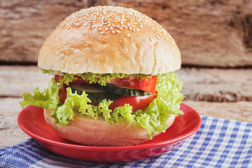 Tasty vegetarian burger