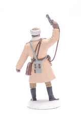 Tin Soldier officer in winter form 1943-45 USSR isolated on whit