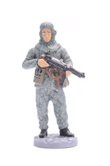 Tin Soldier  scout in camouflage USSR isolated on white