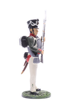 tin soldier  Odessa Infantry Regiment, 1812 Isolated on white