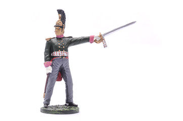 tin soldier officer of the St. Petersburg Dragoons 1812 Isolated