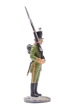 tin soldier Soldier of the 6th Chasseurs, 1805-1808 Isolated on