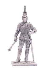 Obraz premium tin soldier medieval knight isolated on white