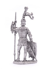 Obraz premium tin soldier medieval knight isolated on white
