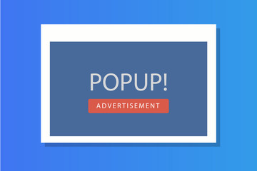 Popup ad banner concept. vector illustration