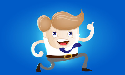 Successful cartoon businessman