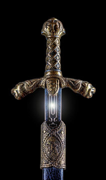 Medieval sword and scabbard