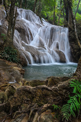 Obraz premium Phatad waterfall, Beautiful waterfall in Deep forest in Thailand.