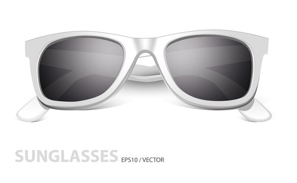 white sunglasses in the classical frame the 50s