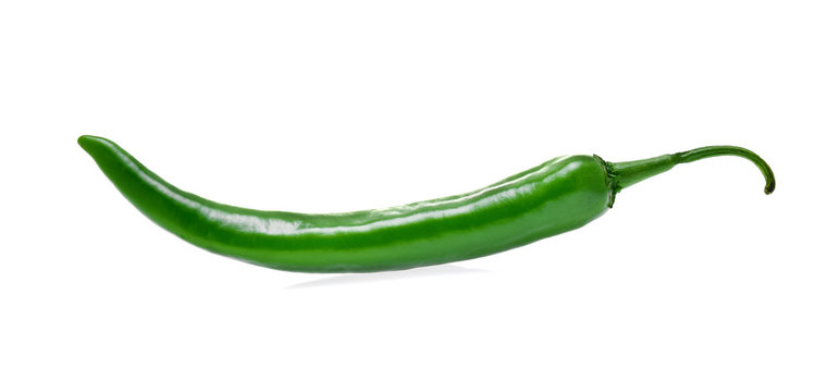 green chilli isolated on white background
