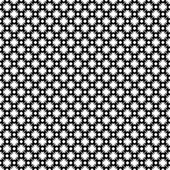 Vector monochrome seamless pattern. Abstract black & white geometric texture in oriental style, repeat tiles. Endless ornamental background, design for prints, decoration, textile, furniture, cloth
