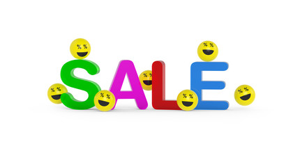 Smileys freuen sich auf den Sale