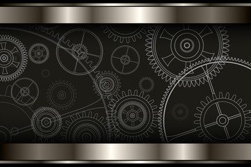 Background metallic with technology gears