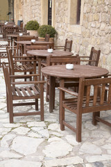 Fototapeta na wymiar Cafe Tables and Chairs