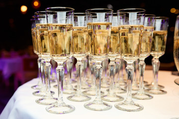 glasses of wine on the table