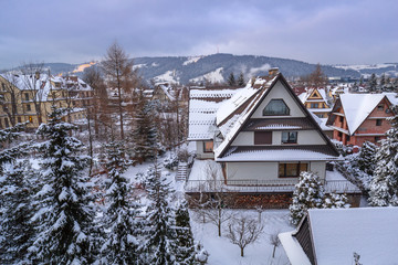 Zakopane in Tatra mountains at winter time, Poland