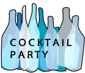 Cocktail party blue poster