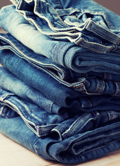 stack of jeans