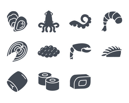 Seafood Icon Silhouette