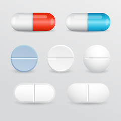 Pill and Capsules : Vector Illustration