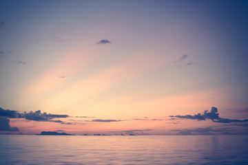 Fototapeta na wymiar Vintage beautiful beach and sky sunset background,retro filter e