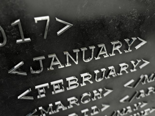 Fototapeta premium Calendar months in programmer style 3D render