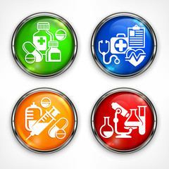 Set of color medicine circle icons