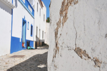 Cracked wall in Portugese village