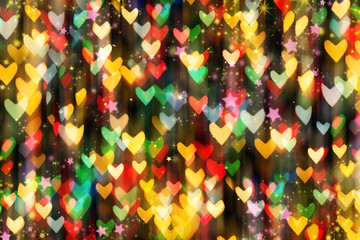 Obraz premium Falling rain colored hearts.